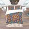 Designart 'Hand Drawn Pattern with Floral Elements' Bohemian & Eclectic Bedding Set - Duvet Cover & Shams